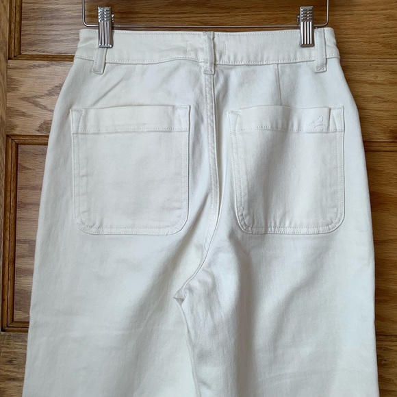 DL1961 Cream Hepburn Wide Leg High Rise Jeans Size 25 - Picture 5 of 16